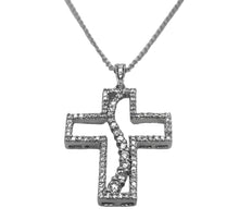 Load image into Gallery viewer, Estate White Gold and Diamond Cross