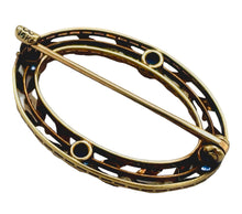 Load image into Gallery viewer, Estate Sapphire Vintage Brooch 14k White and yellow Two-Tone