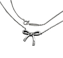 Load image into Gallery viewer, Estate Tiffany & Co. Nacklace Bow Ribbon Silver Pendant