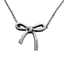 Load image into Gallery viewer, Estate Tiffany & Co. Nacklace Bow Ribbon Silver Pendant