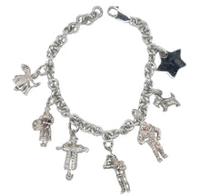 Load image into Gallery viewer, Estate .925 silver Wizard of Oz characters Charm Bracelet