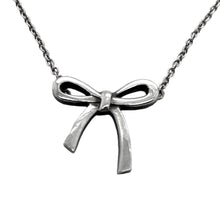 Load image into Gallery viewer, Estate Tiffany &amp; Co. Nacklace Bow Ribbon Silver Pendant
