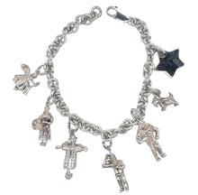 Load image into Gallery viewer, Estate .925 silver Wizard of Oz characters Charm Bracelet
